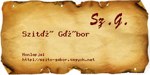 Szitó Gábor névjegykártya