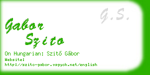 gabor szito business card